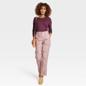 Women's Straight Leg Pants - Knox Rose Pink Floral